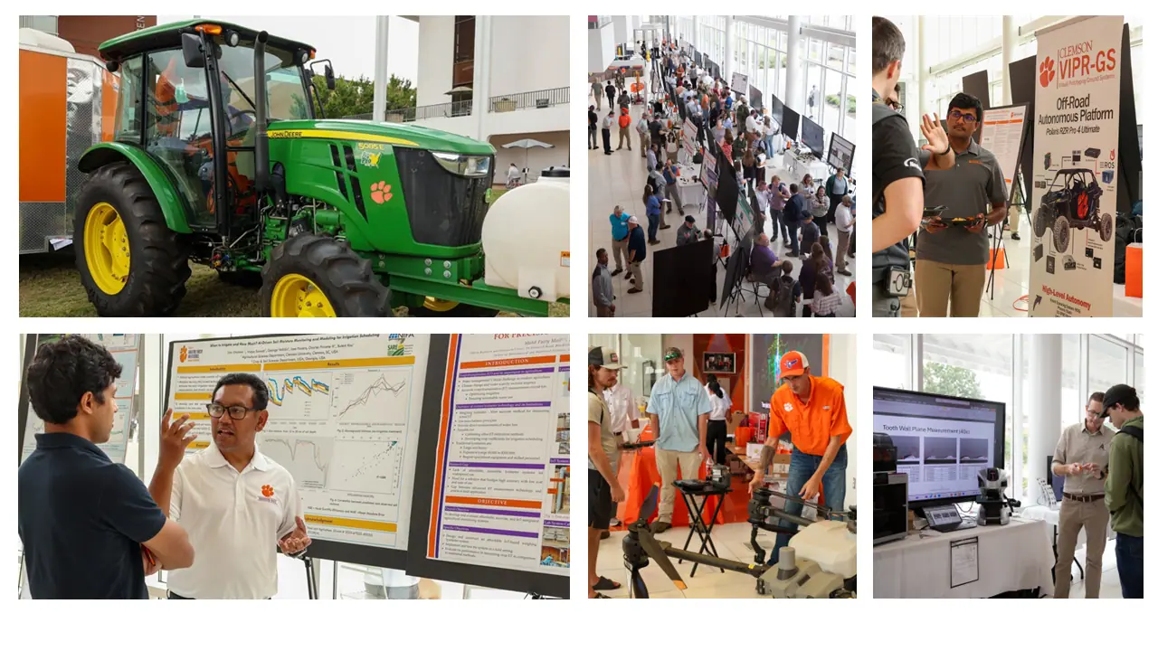 Photo collage from a previous Clemson Ag Tech Spotlight Event.